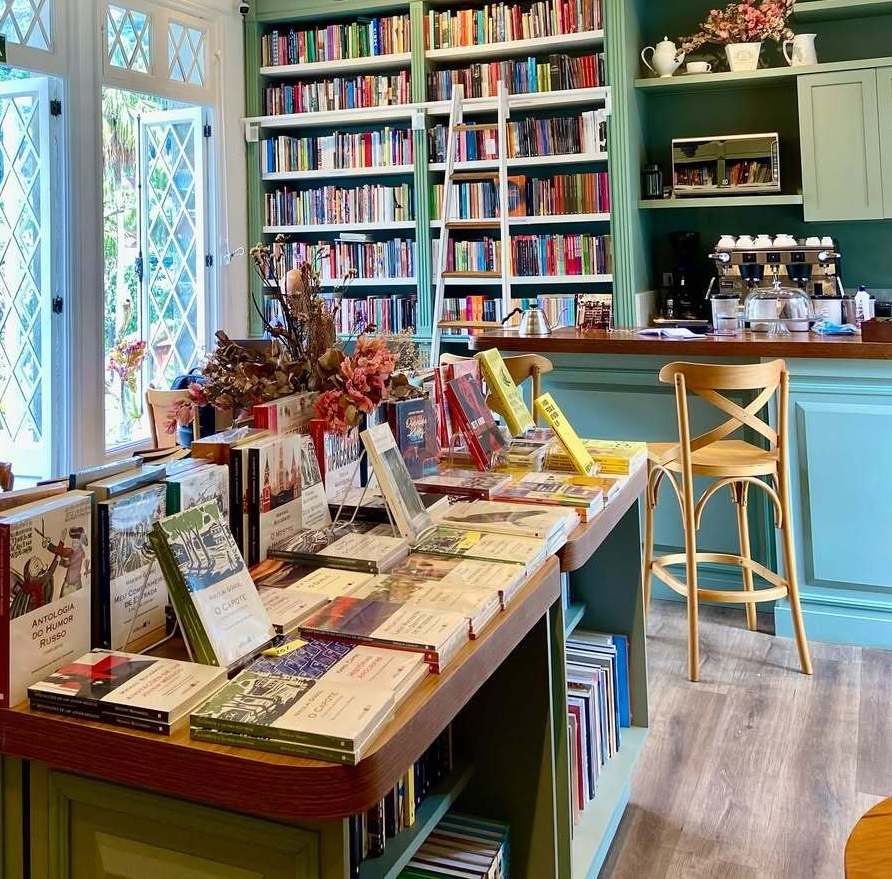 Inside Livraria Funambule book library